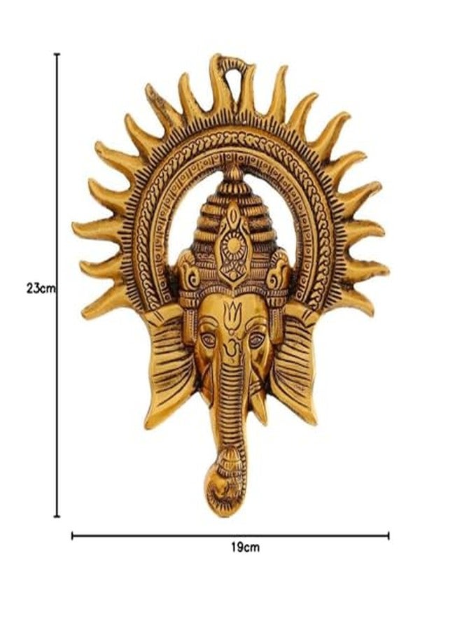 CHHARIYA CRAFTS Metal Ganesh Wall Hanging for Wall Decor Festival Home Decor Pooja Room Temple Gift for Family,Friends, Housewarming Showpieces- 22 cm (Golden) - Image 5